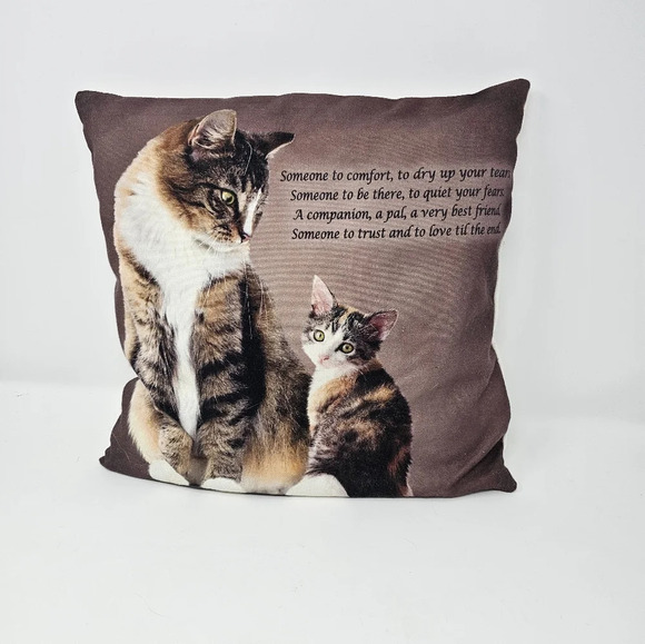 Danbury Mint Canvas Cat Feather Pillows Collection Set of 4 Zipper Closure - Picture 10 of 13
